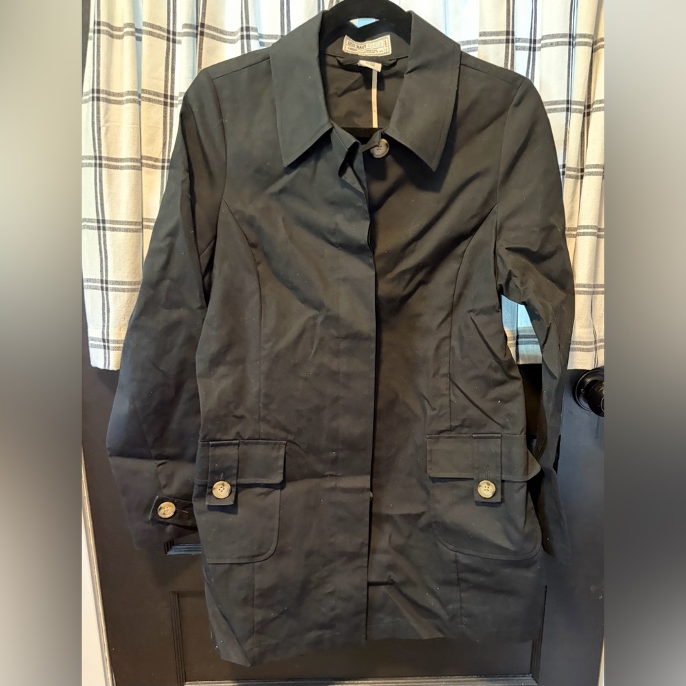 Old Navy Women's Black Car Coat Overcoat